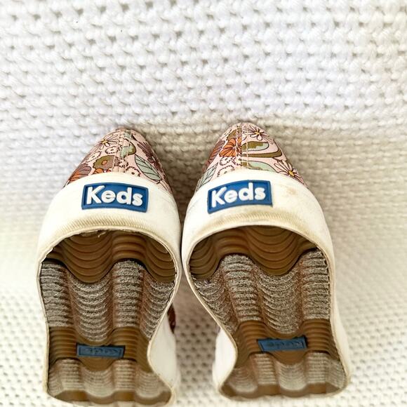 Keds Blush Pink Groovy Floral Print Double Decker Slip On Sneakers Talbots 7.5 - Picture 7 of 9